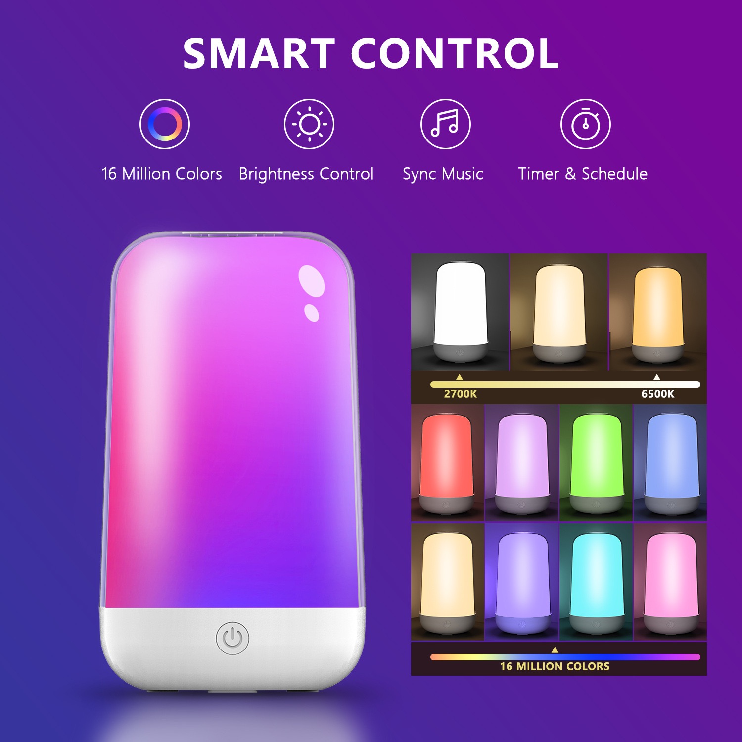 Smart Touch Table Lamp Works w - Rgb Desk Lamp Smart recension och pris