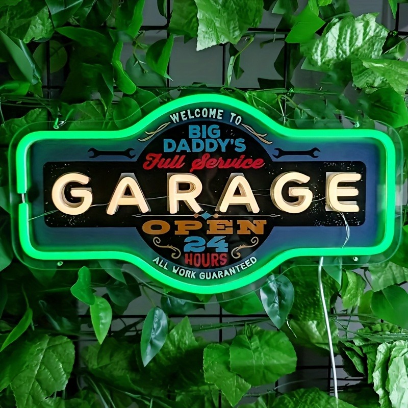 Retro Garage LED Neon Sign UV  - Retro Game Controller Usb recension och pris