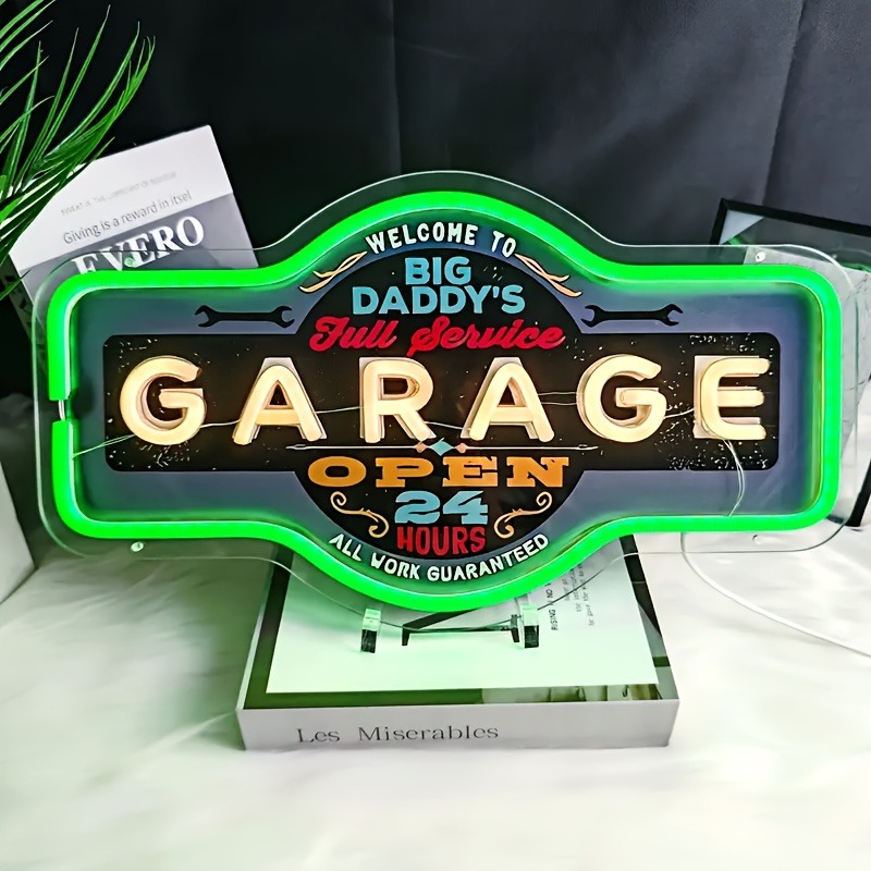 Retro Garage LED Neon Sign UV  - Retro Game Controller Usb recension och pris