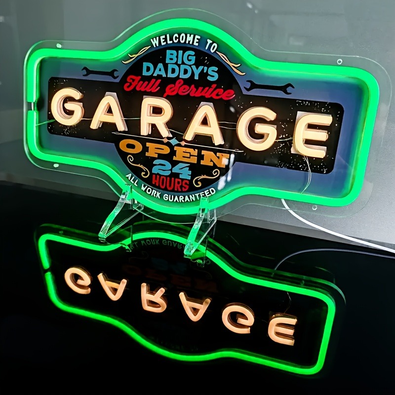 Retro Garage LED Neon Sign UV  - Retro Game Controller Usb recension och pris