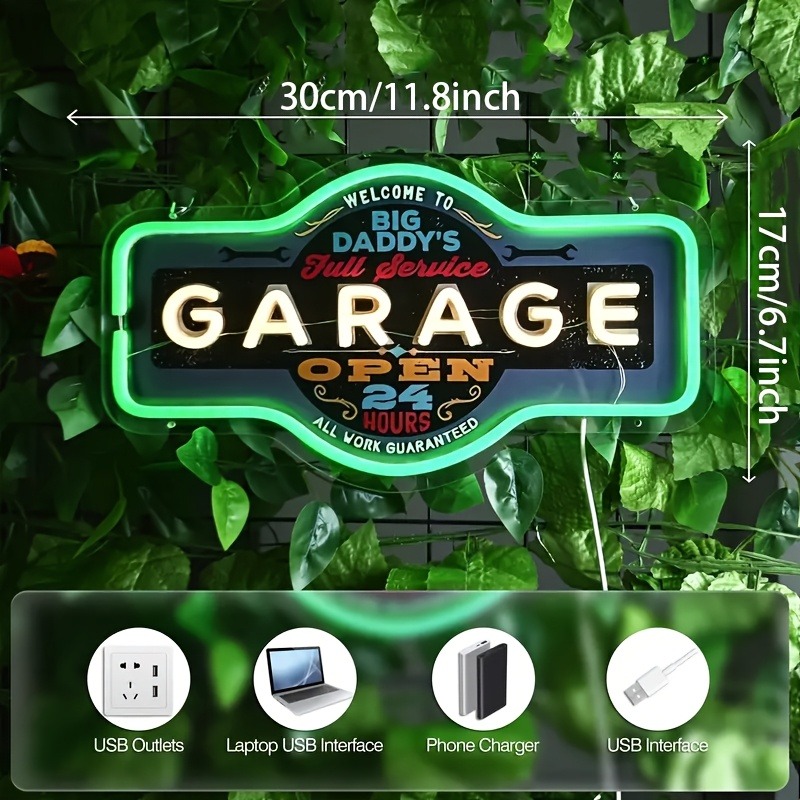 Retro Garage LED Neon Sign UV  - Retro Game Controller Usb recension och pris