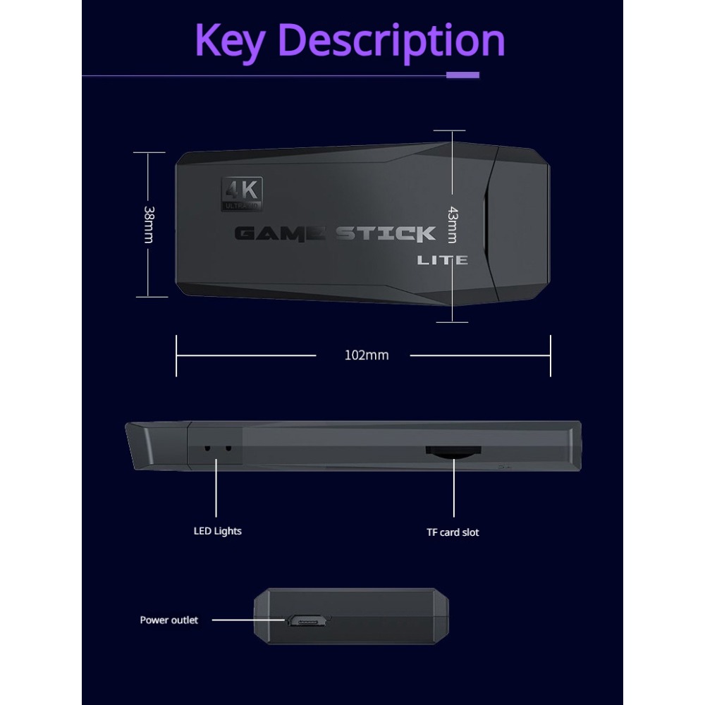 Portable 4K Retro Game Stick C - Retro Game Controller Usb recension och pris