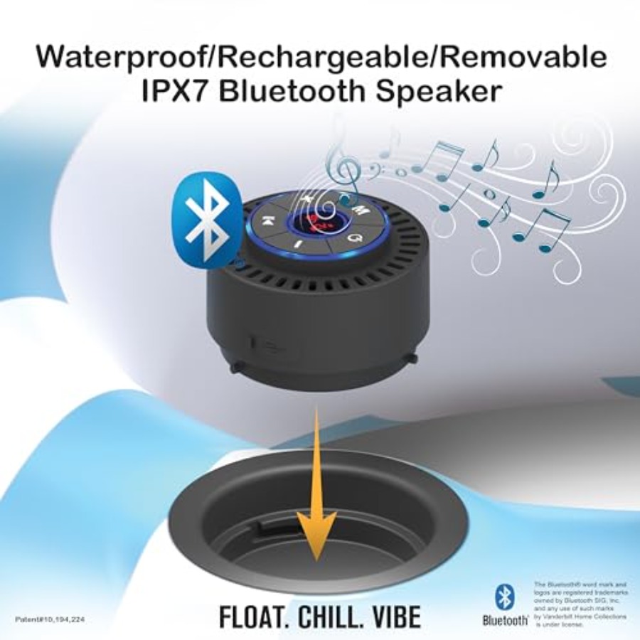 Inflatable Pool Lounger with B - Bluetooth Speaker Waterproof recension och pris