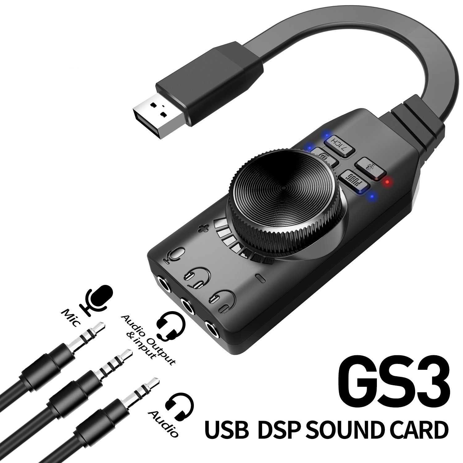 GS3 7.1 Channel Sound Card Con - Usb Sound Card External recension och pris