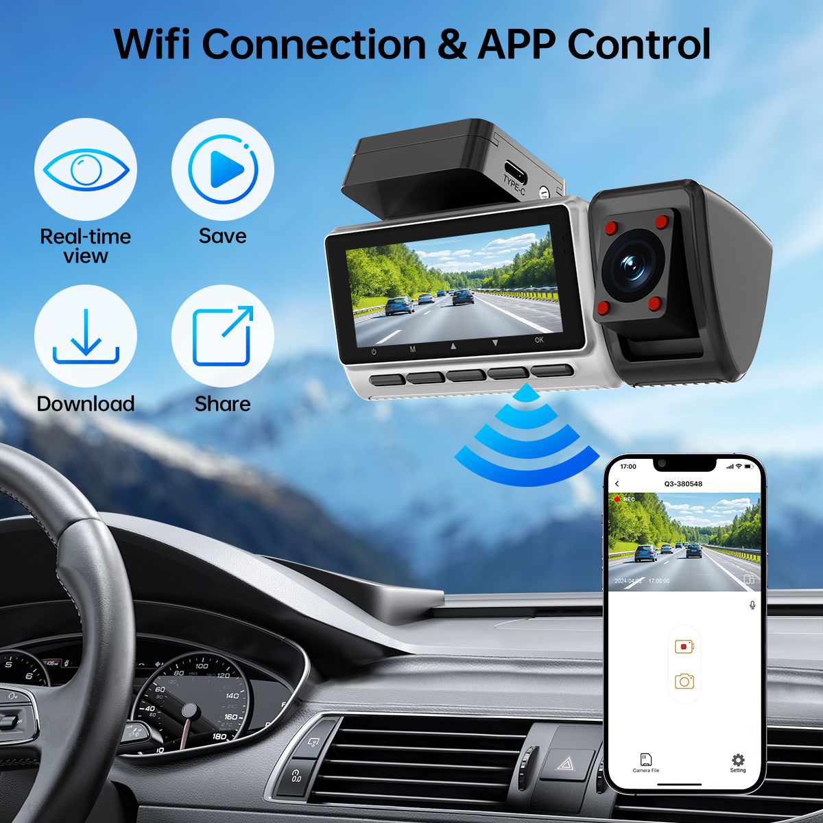 New Cross-border Triple-record - Panoramic Dash Cam 360 recension och pris