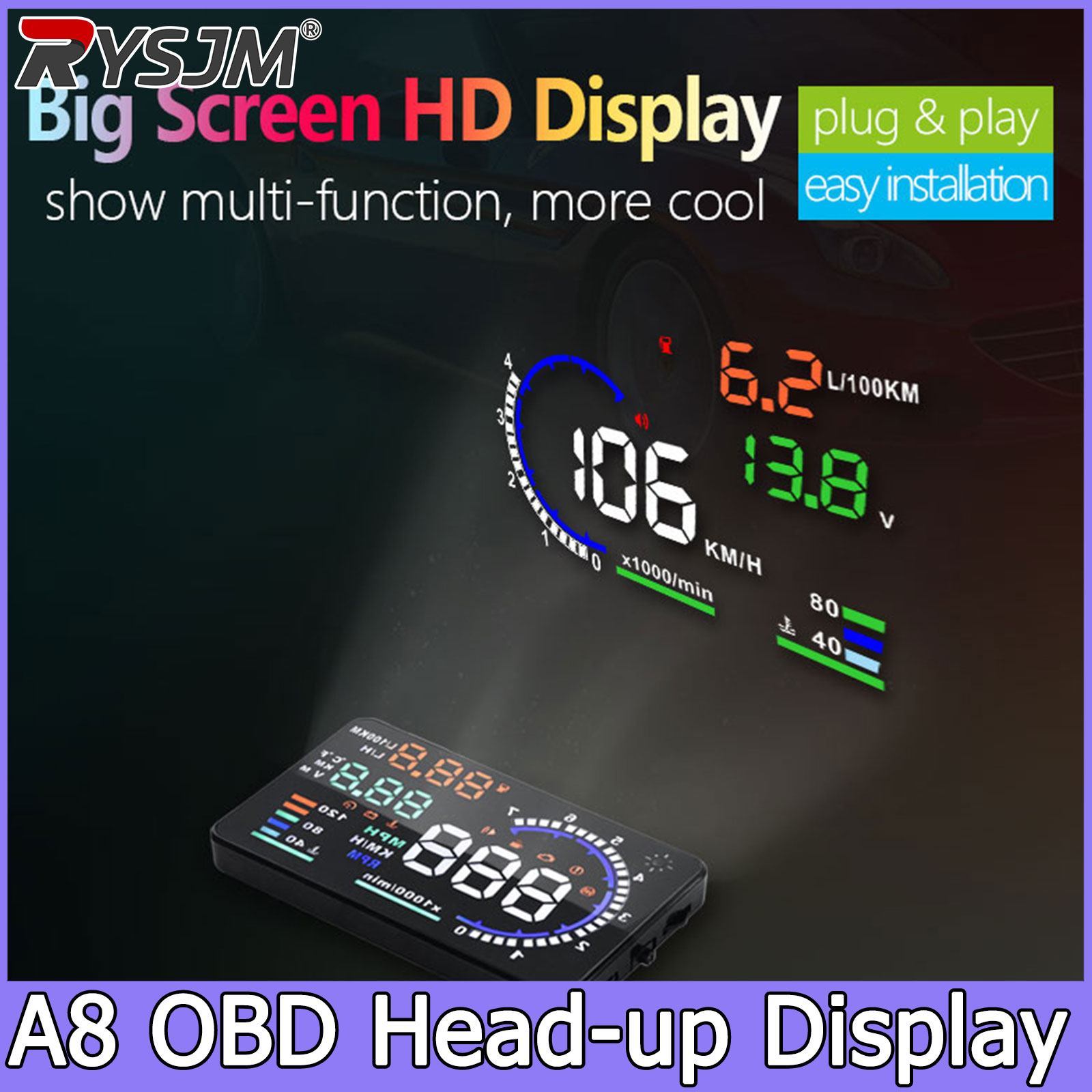 A8 OBD HUD Head-up Display Spe - Electronics Gadgets For Car recension och pris