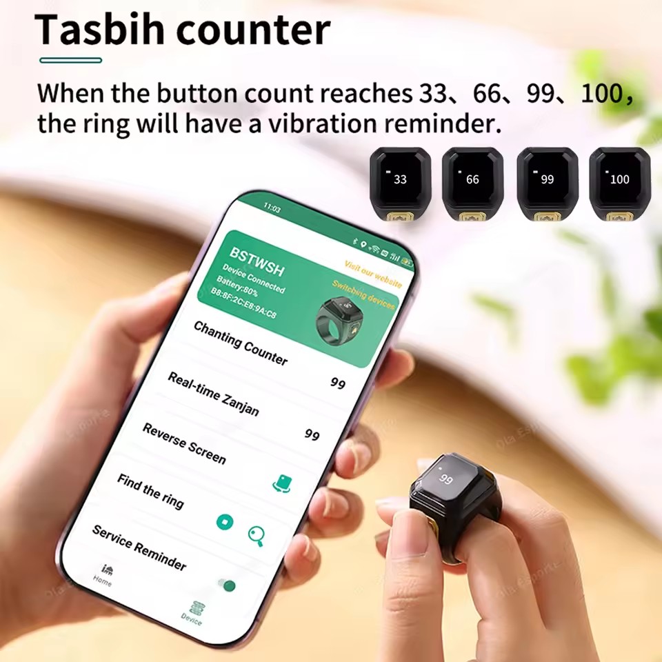 2026 Newest Qibla Zikr Muslim  - Smart Ring Health recension och pris